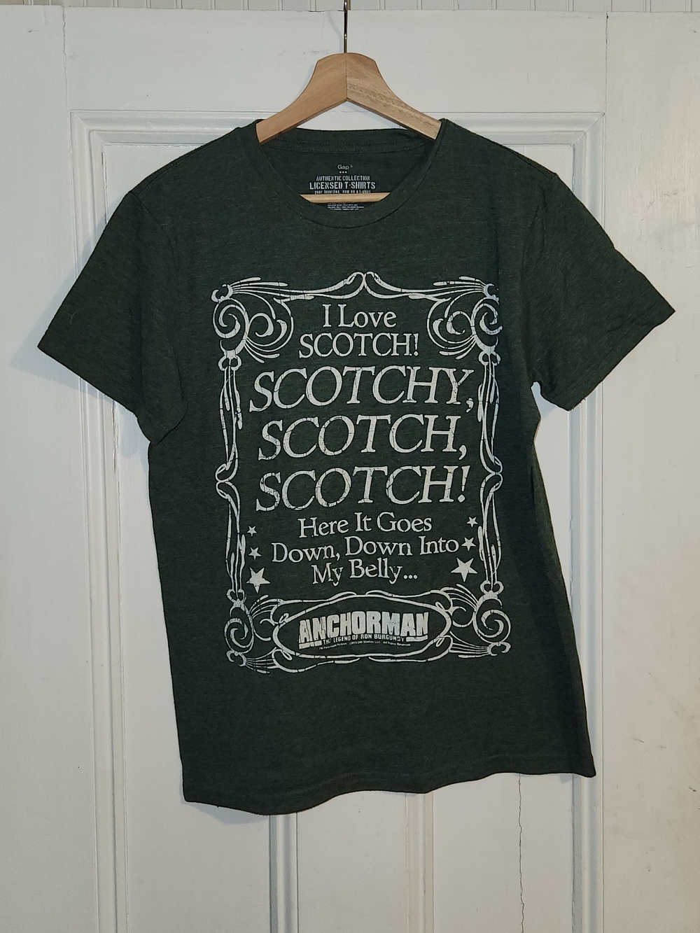 GAP Dark Green 'I Love‎ Scotch' Anchorman Graphic Tee